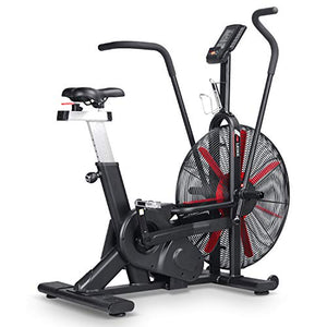 leikefitness Fan Exercise Bike Upright AirBike Indoor Cycling Stationary Bicycle with Unlimited Air Resistance System,Heart Rate Compatibility and Tablet Holder for Home Cardio Workout