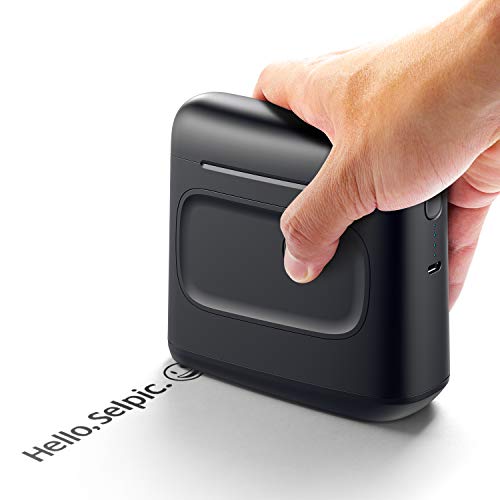Selpic Handy Printer S1 Portable Inkjet Printing with Quick-Drying Waterproof Ink, for Android & iOS Mobile Phones, Print on Wood, Glass, Clothes, and Any Surface, for Customized Text, Barcodes, DIY