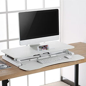 31.4inch Standing Desk Converter Height Adjustable Sit to Stand Up Desk Riser Home Office Desk Workstation with Keyboard Tray Gas Spring Lift Black (Color : Black)