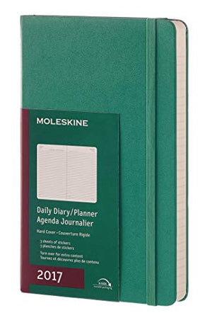 Moleskine 2017 Daily Planner, 12M, Large, Malachite Green, Hard Cover (5 x 8.25)