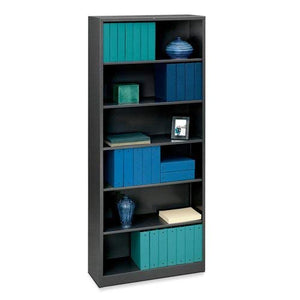 HON Brigade Metal Bookcase - 6-Shelf, 34.5" x 12.625" x 81.125", Black (HS82ABC)