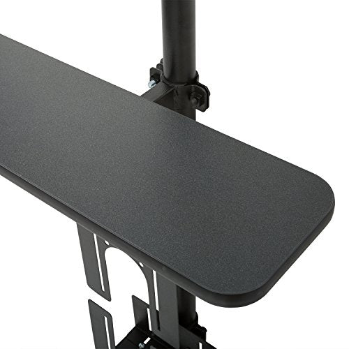 Versa Tables Black Adjustable Flat Wall Mounted Computer Workstation with Universal Monitor Mount and Keyboard Tray