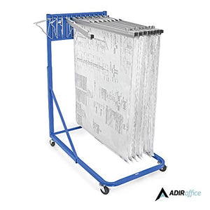 Adir Corp. Mobile Blueprint Holder - Hanging Rack for Blueprints, Posters, Maps, and Files