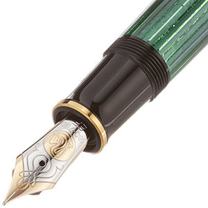 PELIKAN Souveran Fountain Pen, Extra Fine, Black/Green (980003)