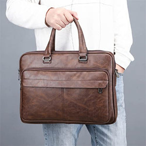 HLMSKD Business Men's Briefcase Handbag Leather Handbag Messenger Bag Men's Handbag Office Bag (Color : B, Size