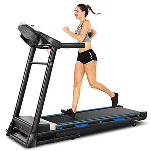FUNMILY 2 in 1 Folding Treadmill for Home, 2.25HP Electric Under Desk Treadmill, Installation-Free with Bluetooth Speaker, Remote Control, LCD Display, Portable Walking & Running Machine (Brown)