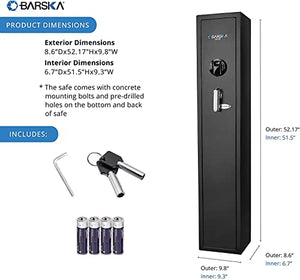 BARSKA AX12760 Keypad Biometric Fingerprint 4 Position Rifle Safe 1.83 Cubic Ft, Black