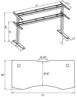 ApexDesk Elite Pro Series Electric Height Adjustable Standing Desk, 71", Grey Top/White Frame