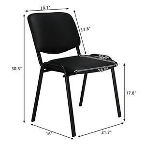 VINGLI Stackable Waiting Room Chairs, 10-Pack PU Church Conference Office Guest Reception Stacking Chairs