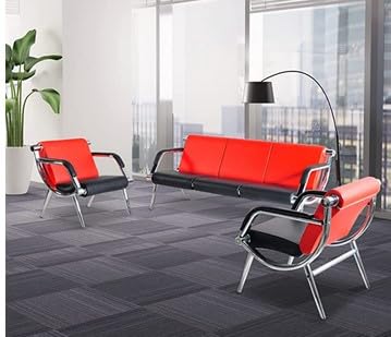 biniliubi Reception Chair Executive Side Visitor Guest Sofa Red