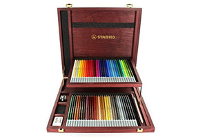 STABILO CarbOthello Chalk-Pastel Colored Pencil, 4.4 mm - 60-Color Wooden Case Set, Multicolor