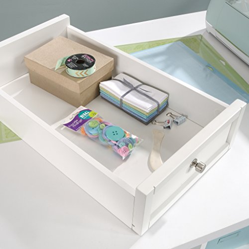 Sauder 421420 Craft Pro Series Work Table, L: 60.00" x W: 30.00" x H: 35.98", White finish
