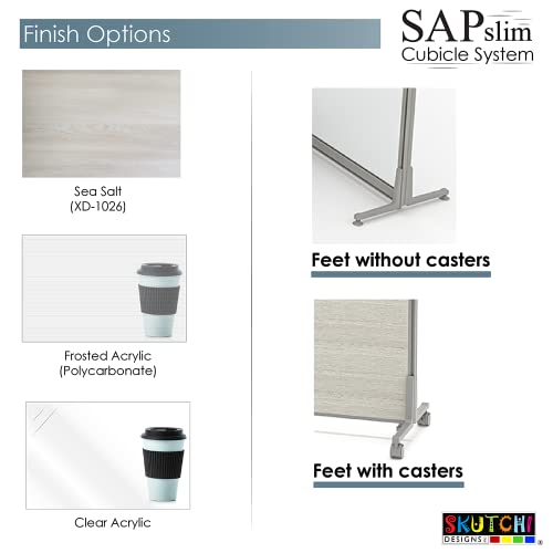 SKUTCHI DESIGNS INC. Modern Office Partition Divider | 4 Person Freestanding Cubicles | SAPslim Collection | 12x6x65 H