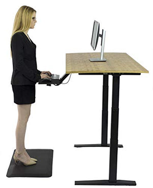 Rise UP Dual Motor Electric Bamboo Standing Desk 60x30" Desktop Tall Ergonomic Motorized Height Adjustable sit to Stand up Home Commercial Office Computer Workstation Modern Lift Raising with Memory
