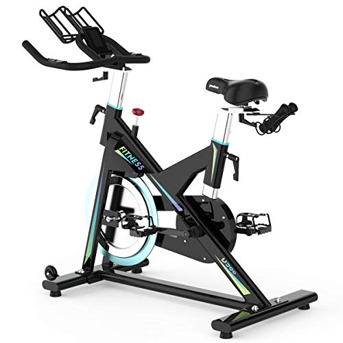 pooboo Pro Indoor Cycling Bike Stationary, Magnetic Resistance Belt Drive Exercise Bike, High Weight Capacity, Heavy Duty Flywheel for Home Office Cardio Workout Bike Training Max 330lb (X6)