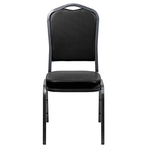 LIVING TRENDS Marvelius Crown Back Banquet Chair - Black Vinyl (20 Pack)