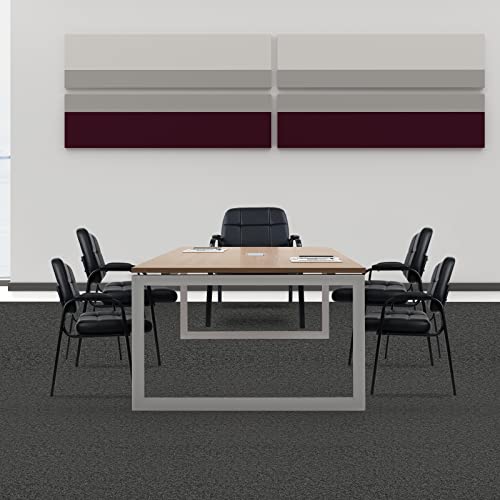 CLATINA Big & Tall Bonded Leather Guest Chair for Office Reception - Black (4 Pack)