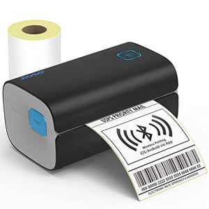 Bluetooth Label Printer and 220 Roll Labels, Jiose 4x6 Shipping Thermal Printer for Android/iOS, Commercial Grade, 162mm/s High-Speed Printing