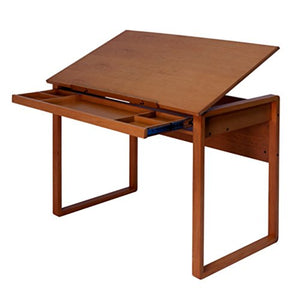 1-Drawer Indoor Workspace Home/Office Drafting Table, Solid Wooden Construction + Expert Guide