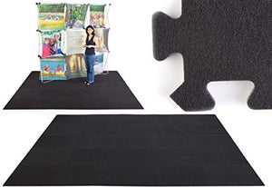 Displays2go Interlocking Mat is Black Carpeted Foam, Portable and Durable - 10 x 10 Feet (TS10BKEC)