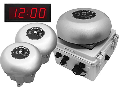 Netbell Linortek Netbell-K-E2M-C 3 Break Bells - LED Clock System with TCP/IP Network Enabled Programmable Bell Timer Controller