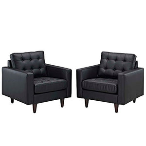 Armchair Leather Set of 2 Dimensions: 35.5"W x 35.5"D x 34.5"H Weight: 132 lbs Black