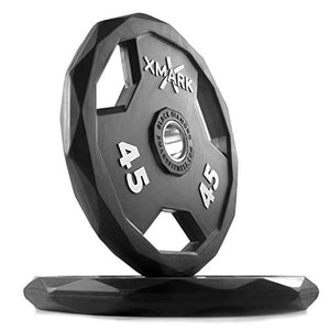 XMark Black Diamond 45 lb Olympic Weight Plates, Patented Design, One Pair