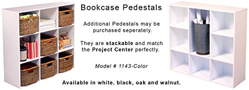 Venture Horizon Project Center Desk with 2 Bookcase Sides-White