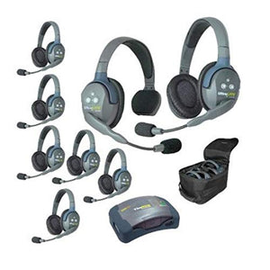 EARTEC HUB817 8-Person Full Duplex Wireless Intercom with Headsets