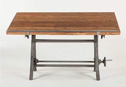 Burleson Home Furnishings Industrial Tilt Top Adjustable Height Drafting Style Desk