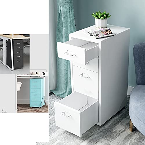 Nieke 3 Drawer Metal Steel Storage Cabinet, Rolling