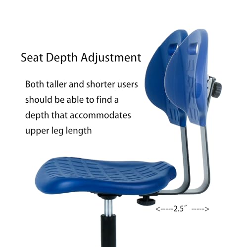 TAKE UR SEAT Deluxe Polyurethane Drafting Lab Stool Chair - Blue