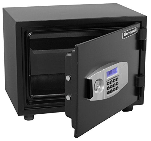 Honeywell Safes & Door Locks - 2112 Steel 1 Hour Fireproof and Water Resistant and Security Safe with Dual Digital Lock and Key Protection, 0.55-Cubic Feet, Black