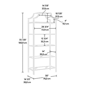 Sauder International Lux Bookcase, Satin Gold Finish