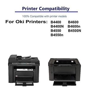 2-Pack (Black) Compatible B4550 B4550n Printer Drum Unit Replacement for Oki 43501901 Drum Kit