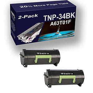 2-Pack Compatible High Capacity TNP34 TNP-34 (A63T01F) Imaging Toner Cartridge use for Konica Minolta Bizhub 4700P Printer (Black)