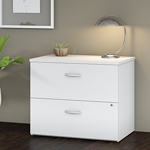 Bush Business Furniture Studio C 2 Drawer Lateral File Cabinet - Assembled, Locking, White