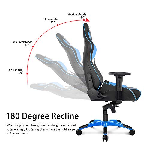AKRacing Masters Series Pro Luxury XL Gaming Chair with High Backrest, Recliner, Swivel, Tilt, 4D Armrests, Rocker & Seat Height Adjustment Mechanisms, 5/10 Warranty