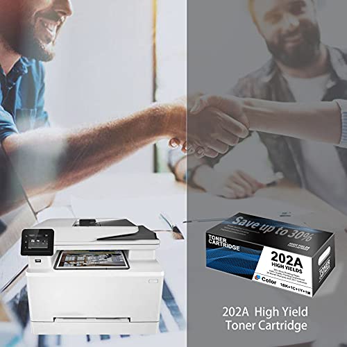 8 Pack (2BK+2C+2Y+2M) 202A CF500A CF501A CF502A CF503A Toner Cartridge Replacement for HP Color Pro M254nw M254dw M254dn MFP M280nw MFP M281fdn M281fdw MFP M281cdw Laser Printer