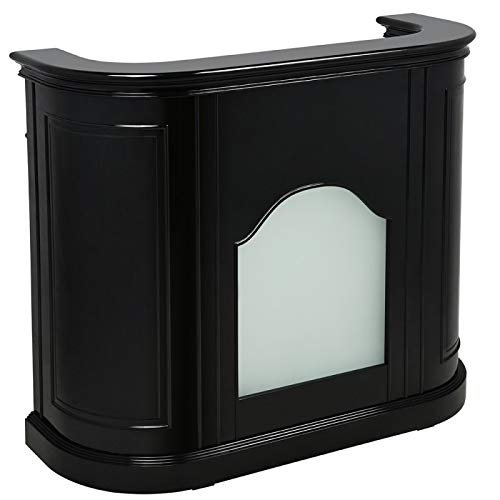 Reception Desk Led Lights Reception Area Counter Desk Receptionist Desk - Alex (Black)