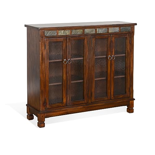 Sunny Designs Santa Fe Bookcase with 4 Doors in Dark Brown Finish 2813DC2