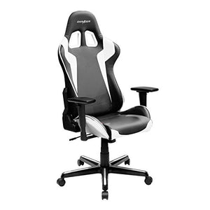 DXRacer FH00/NW Black White Racing Bucket Seat Office Chair Gaming Ergonomic with Lumbar Support