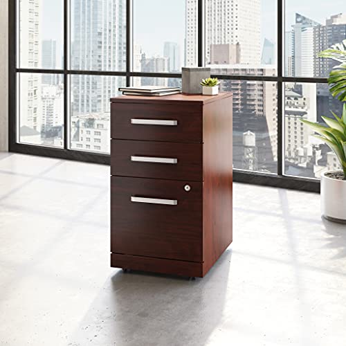Sauder OfficeWorks Affirm 3 Drawer Mobile File Cabinet, Classic Cherry, 15.55" x 19.45" x 28.43