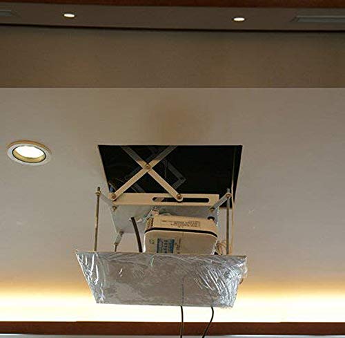 INTBUYING Electric Hidden Projector Bracket Motorized Lift Ceiling Projector Mount Hanger Lift with Remote Control 39inch Range