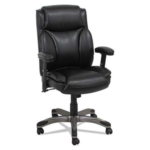Alera ALEVN5119 Veon Series Leather MidBack Manager's Chair w/Coil Spring Cushioning, Black