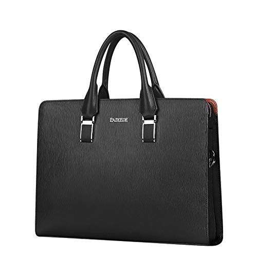 Leather Briefcase Laptop Business Bags 15 Inch Waterproof Crossbody Portable Multi-Functional Bag For Men