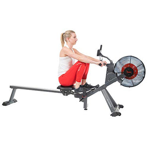 Sunny Health & Fitness Air Plus Magnetic Resistance Rowing Machine – SF-RW5940, Gray