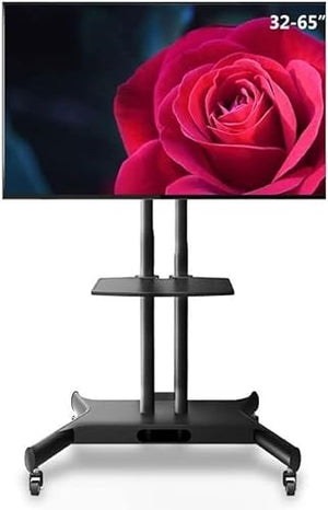 CIZGIM TV Stand Mobile TV Cart for 32-65" TVs with AV Shelf & Camera Holder