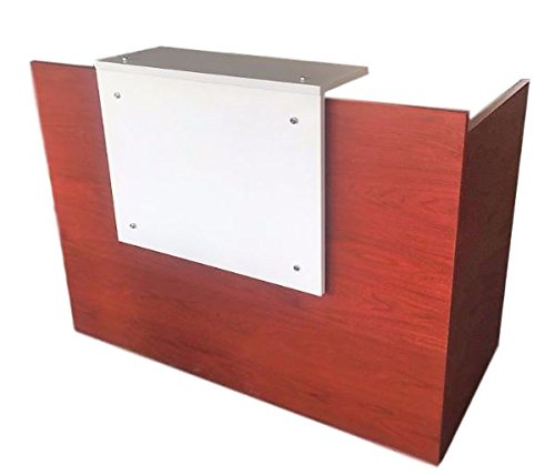 DFS Reception Desk Shell which fits a 15" Monitor - 60" W by 30" D by 44" H Mahogany and White Front