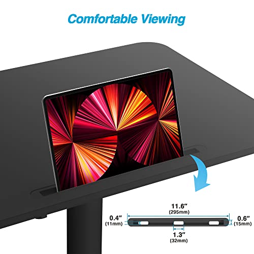 AVLT 44" Ambidextrous Pneumatic Laptop Standing Desk Cart - Mobile Rolling Computer Projector Cart